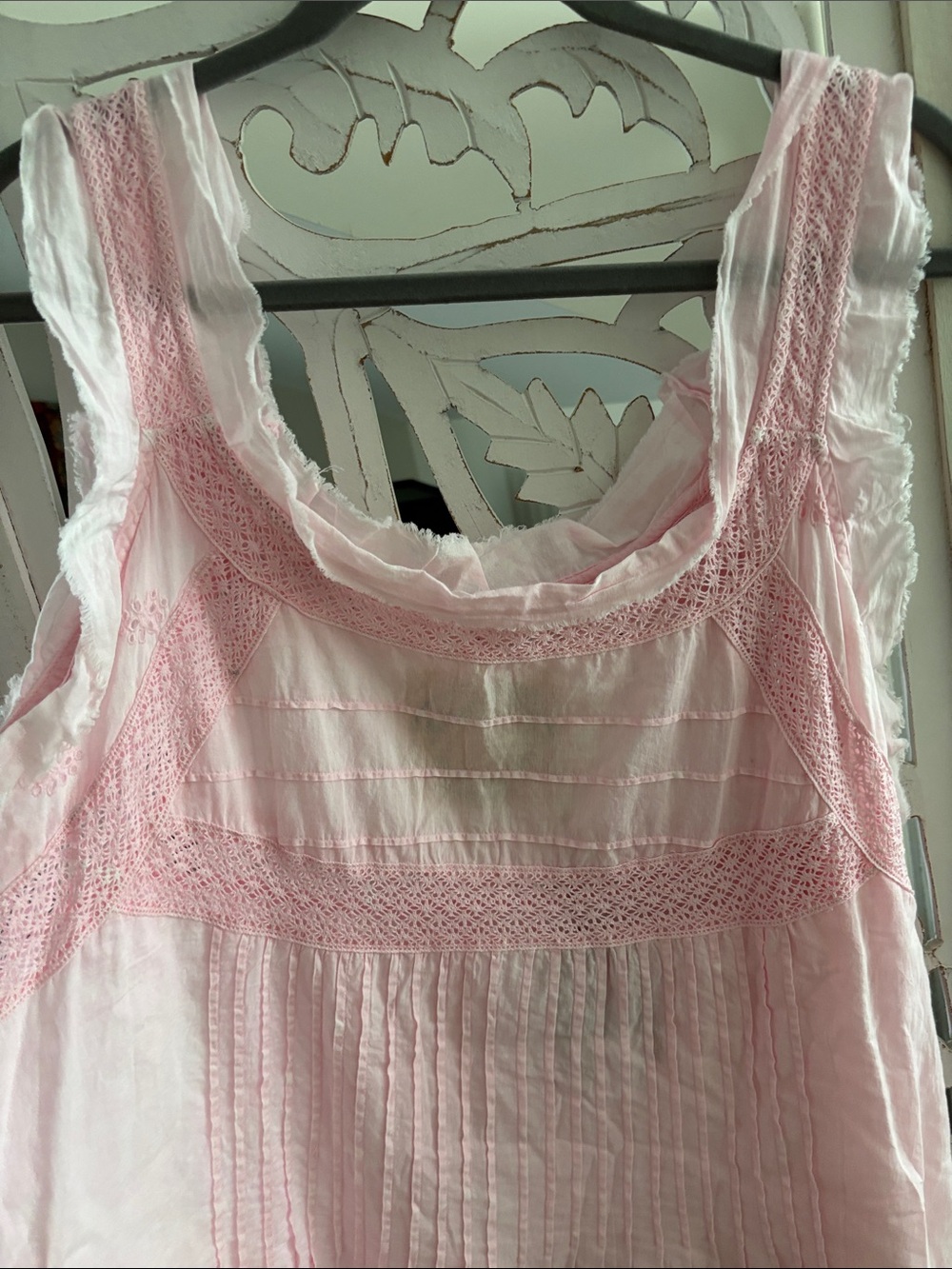 Light Pink Sleeveless Cotton Tunic Top - Picture 4 of 7
